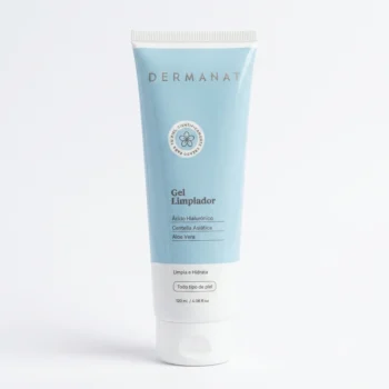 Gel limpiador facial Dermanat con acido hialuronico centella asiatica y aloe vera 120ml